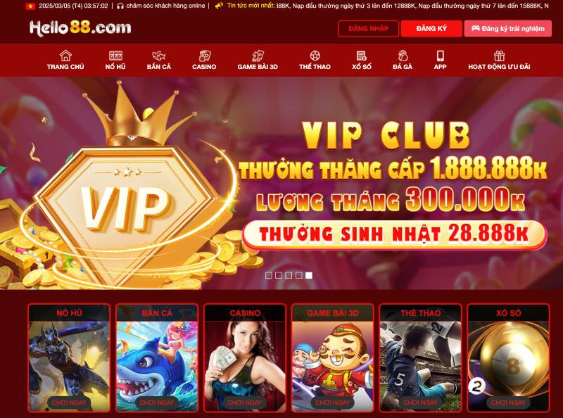 Bước 1: Vào link chính thức của Hello88
