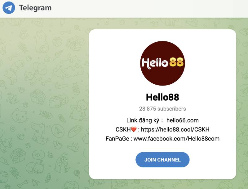 Liên hệ Hello88 qua Telegram
